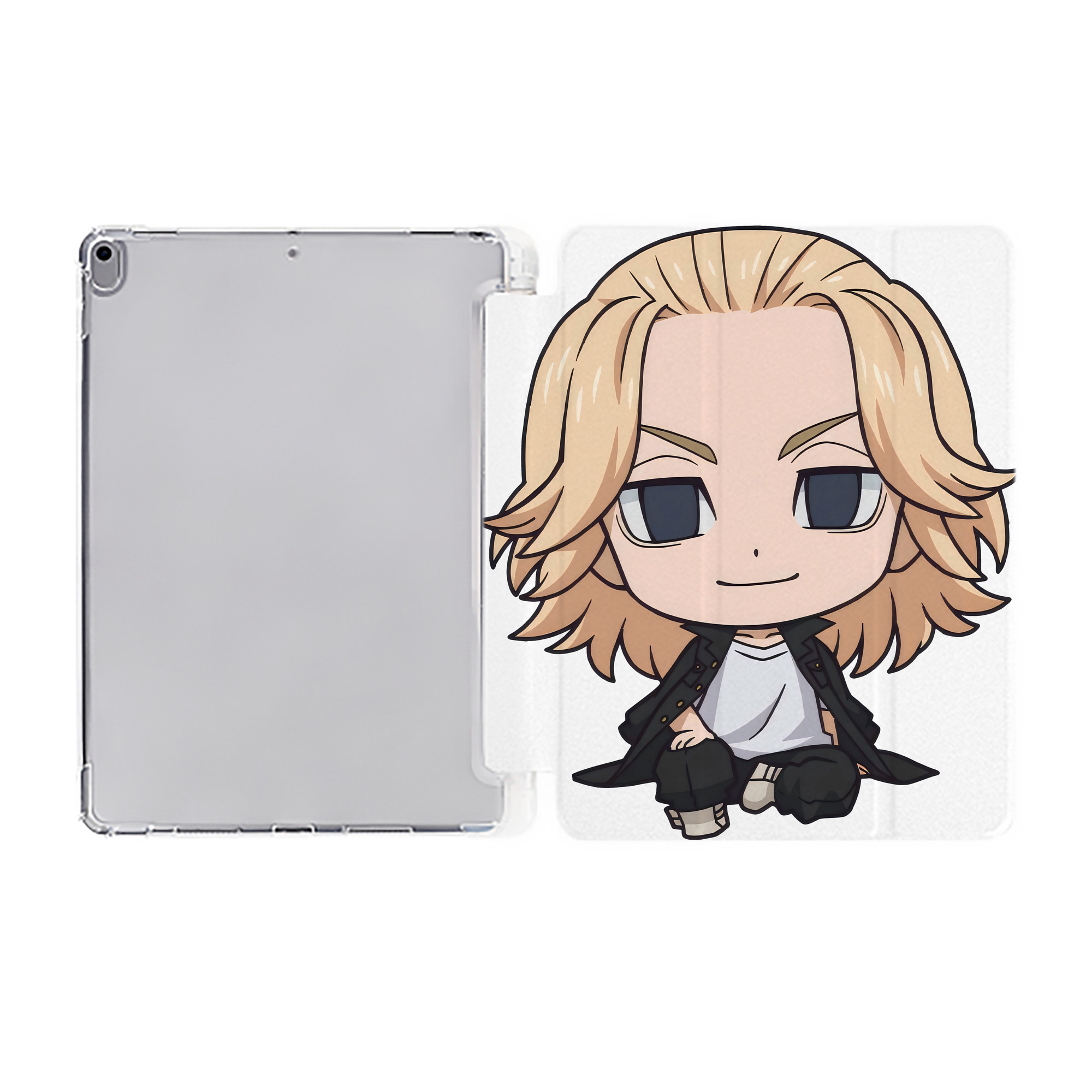 （画像用） 東京リベンジャーズ Tokyo Revengers IPad ケース ペン収納付き 三つ折りスタンド PUレザー×シリコン 対応機種9.5/10.5/10.9インチ